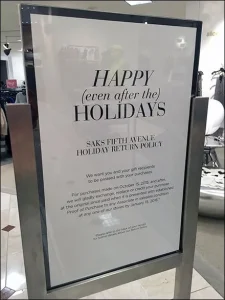 Saks Return Policy