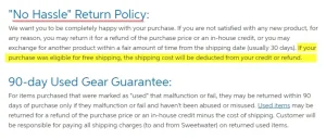 Sweetwater Return Policy